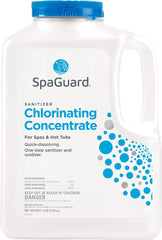 SpaGuard 5 lb single pack front view showing label and size, easy storage benefit