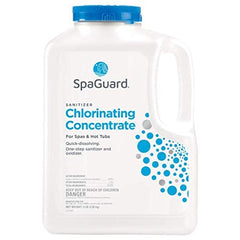 SpaGuard chlorinating concentrate granules close-up, fast-dissolving for quick sanitation