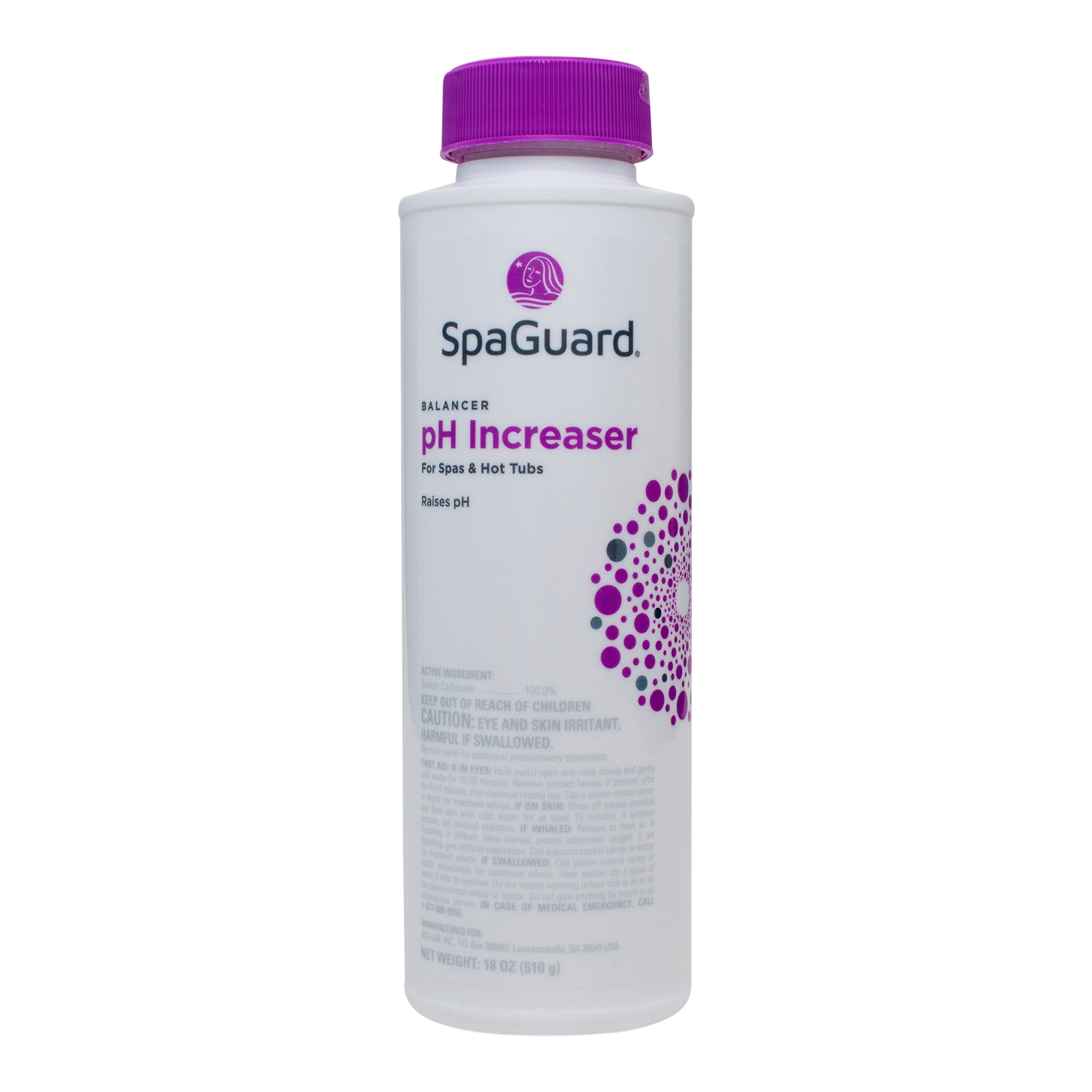 SpaGuard front label showing product and clear dosing information for safer equipment