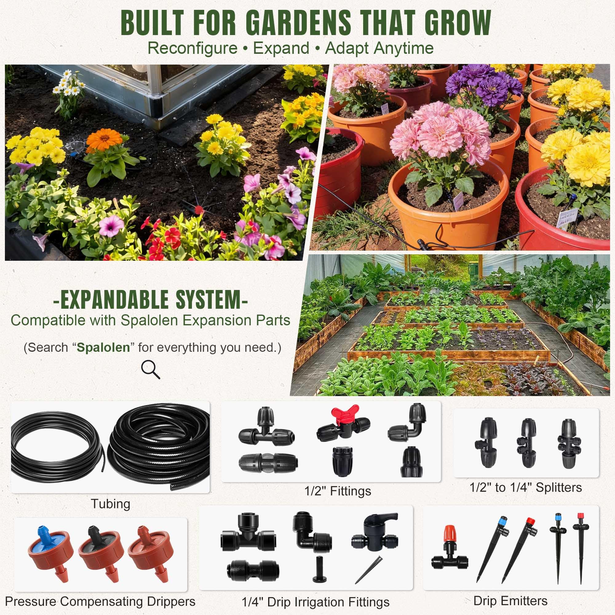Spalolen accessories and tools display with cutter, tape, plugs for complete setup
