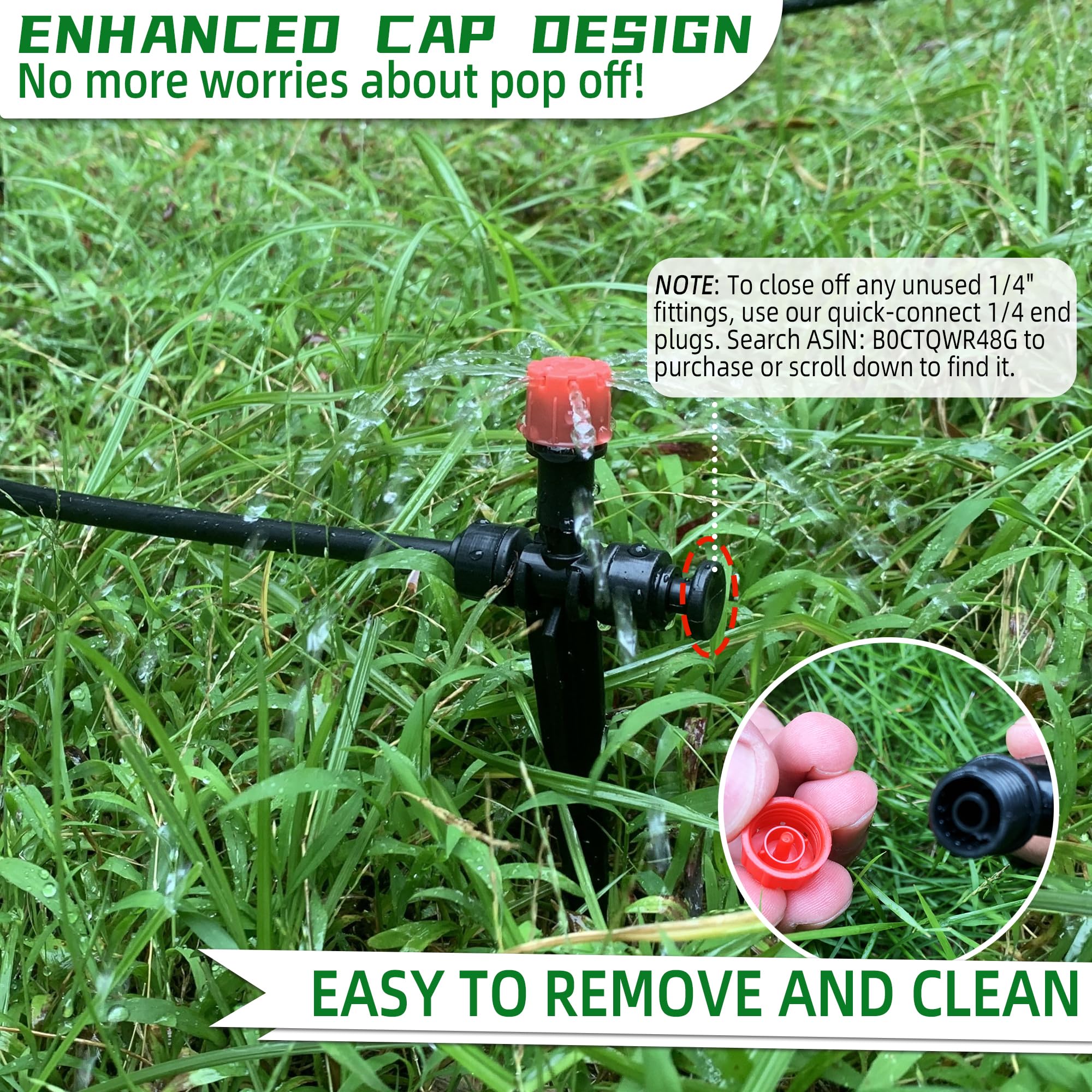 Spalolen disassembled emitter parts for easy cleaning and maintenance