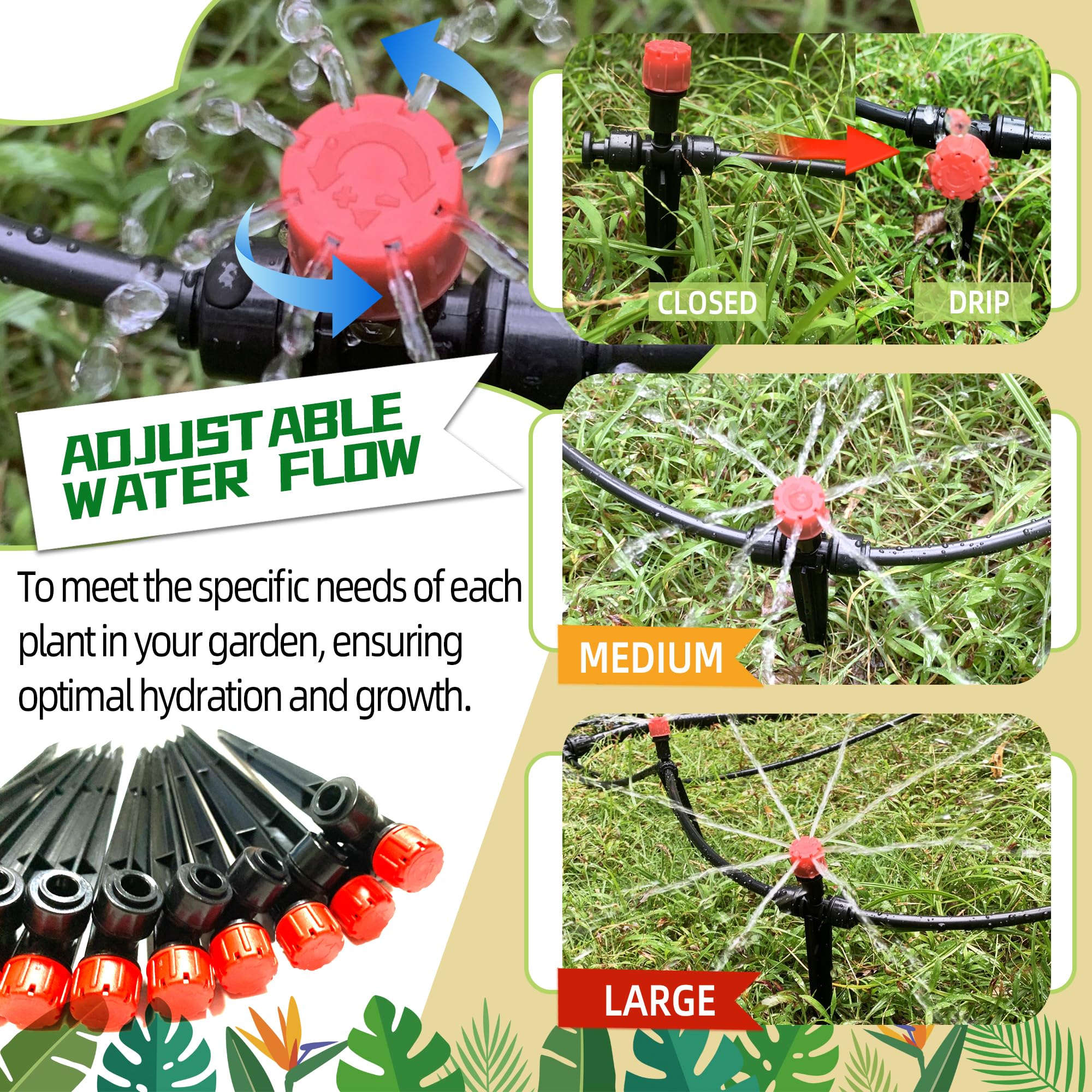 Spalolen emitters mounted on container garden for targeted irrigation