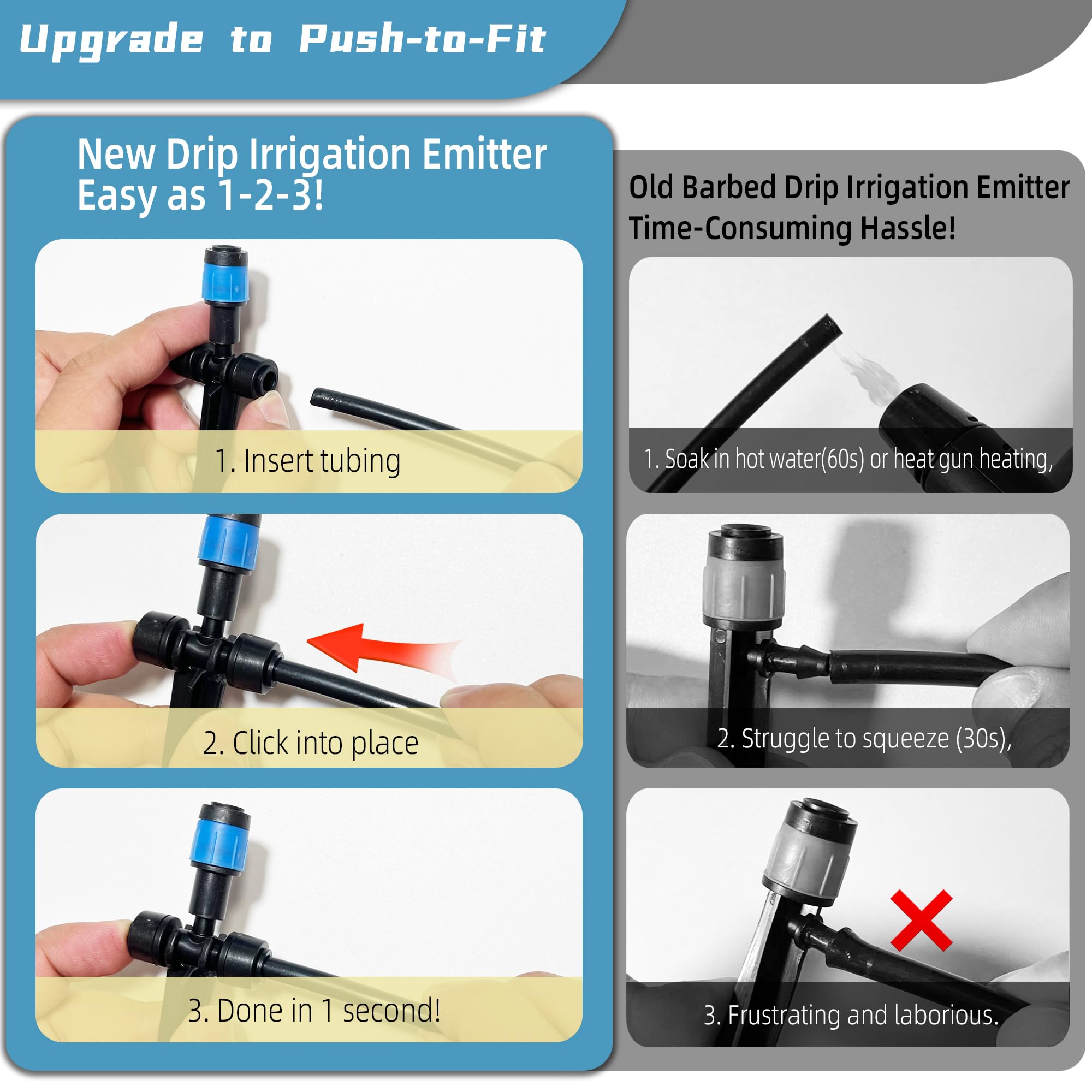 Spalolen stake assembled with emitter demonstrating stable placement benefit