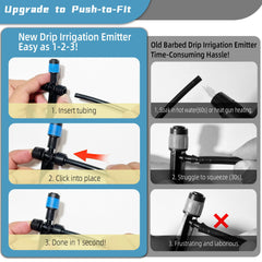 Spalolen stake assembled with emitter demonstrating stable placement benefit