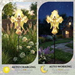 SparkManor cross metal stake detail highlighting rustproof durability benefit