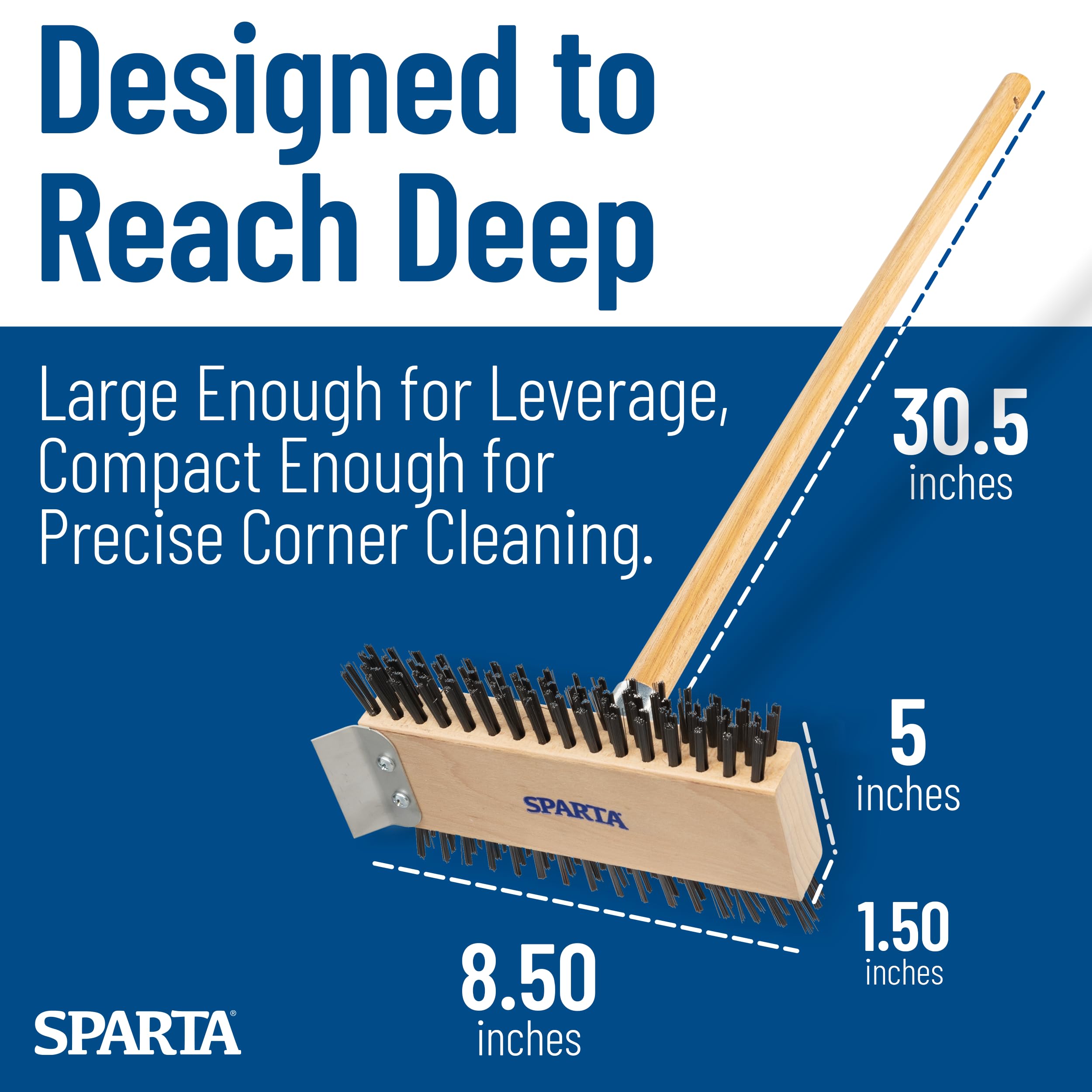 SPARTA metal scraper close-up for focused removal of baked-on debris