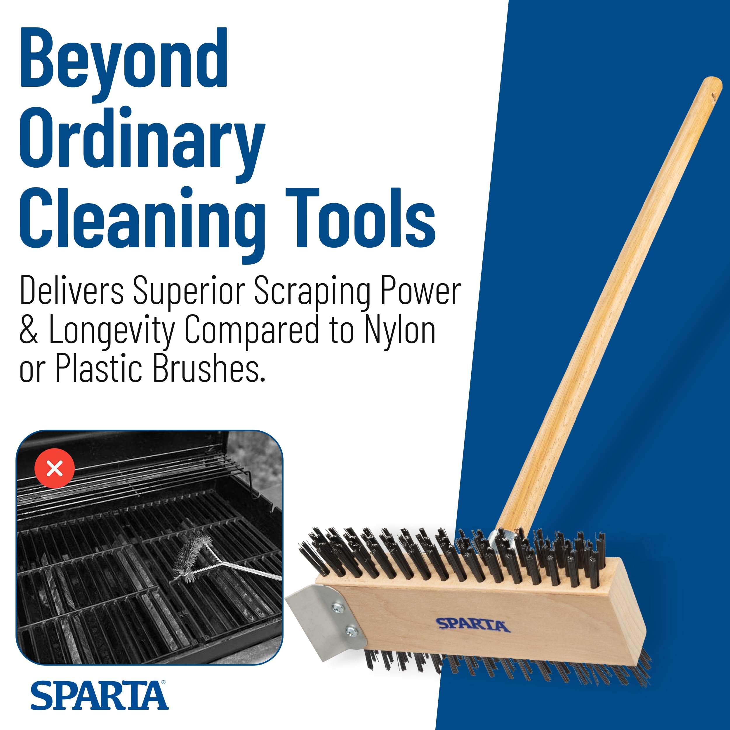 SPARTA brush hung for storage showing easy maintenance and long service life
