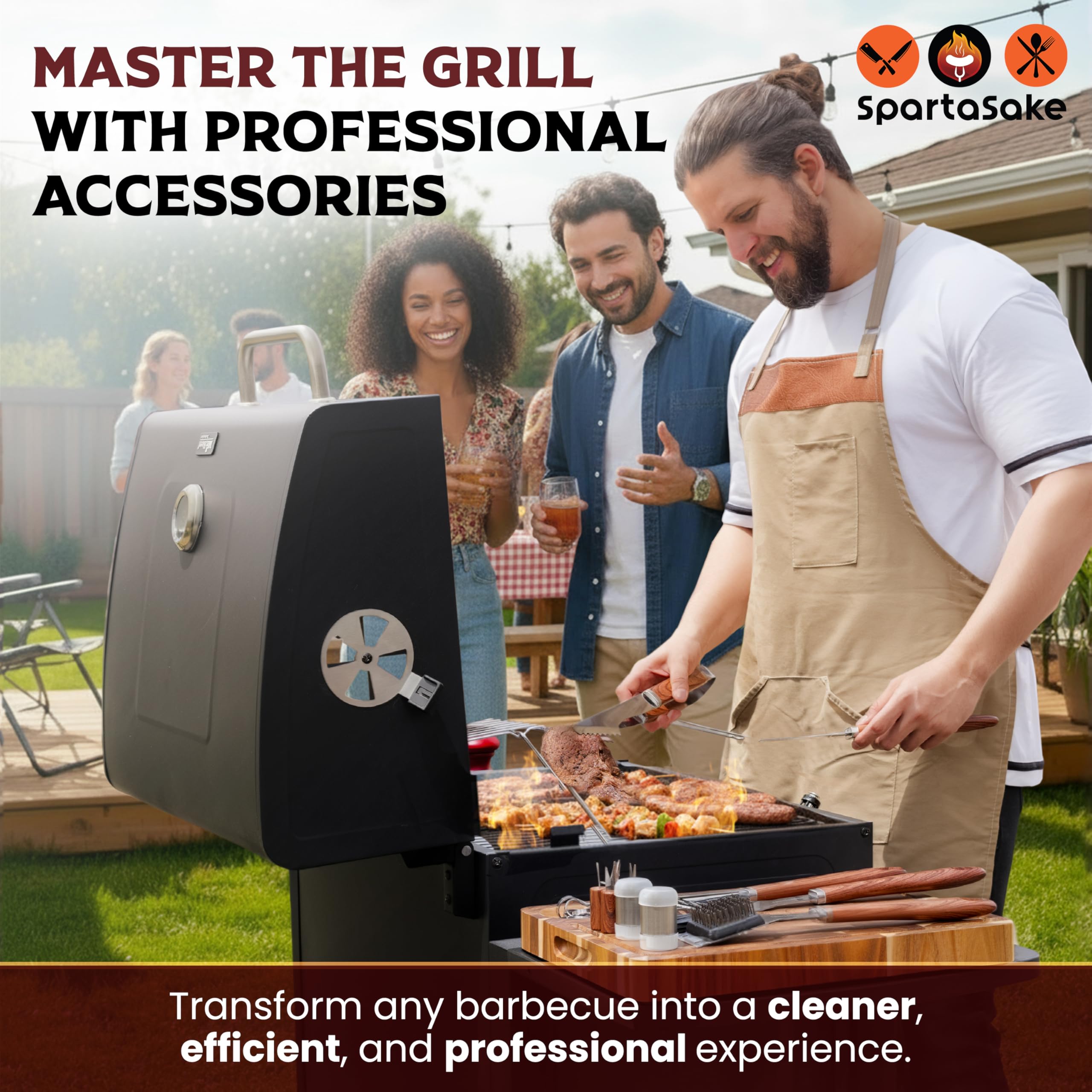 SpartaSake flavor injector and basting brush together for controlled marinade and glazing