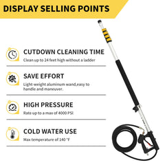 SpBreeze wand fully extended to 24 ft demonstrating high reach benefit