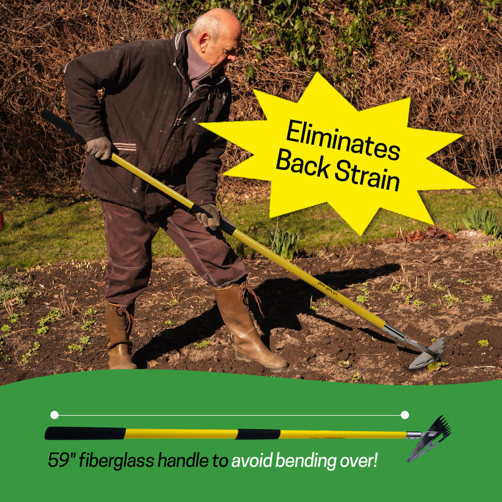 Spear Head Spade cushioned grips on fiberglass handle for comfortable, secure hold