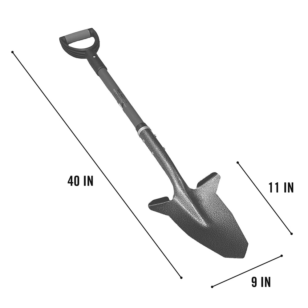Spear Head Spade in use digging compact soil demonstrating easier penetration and control