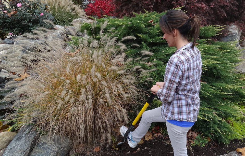 Spear Head Spade in a garden lifestyle scene showing planting efficiency and reliability