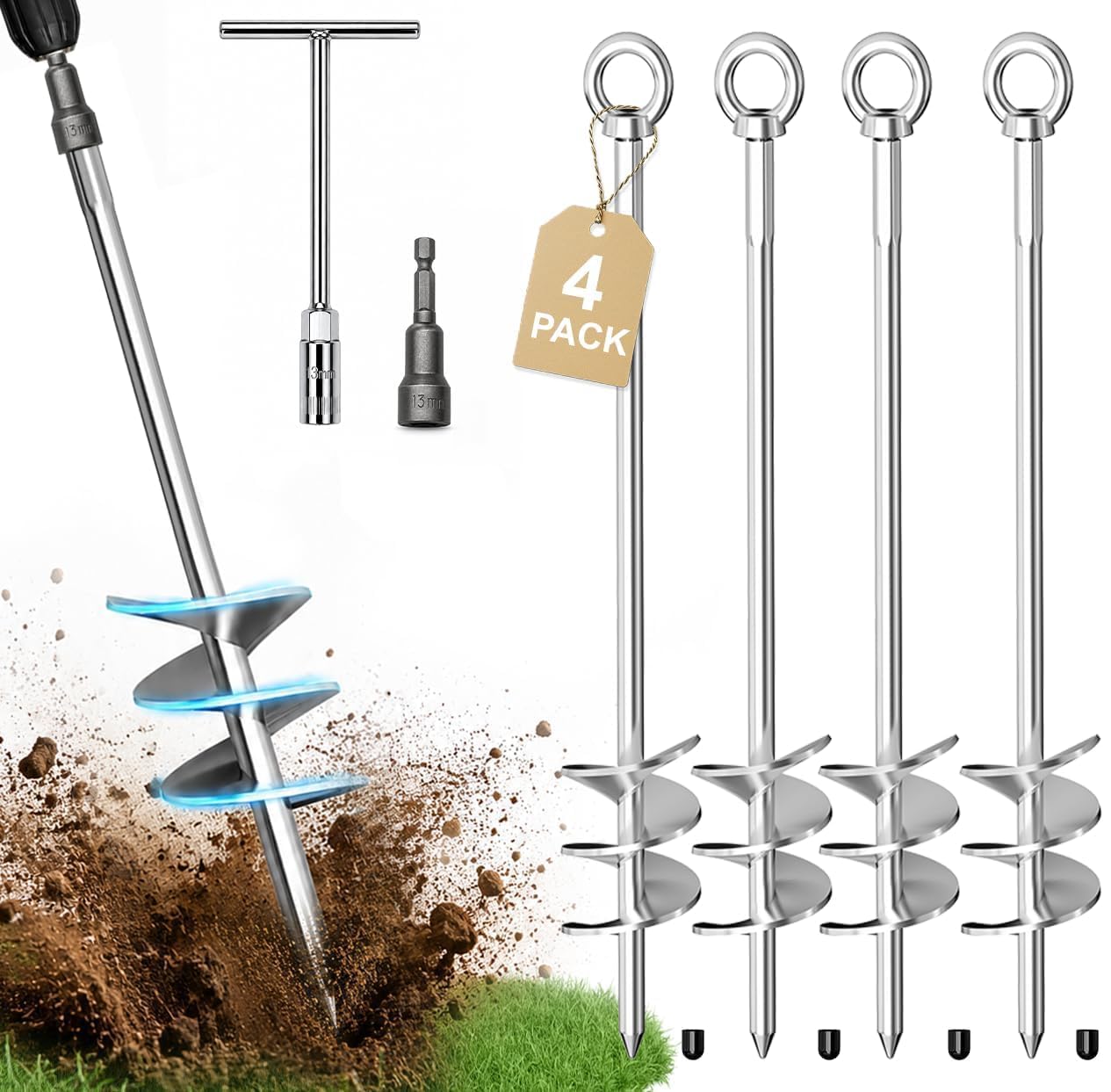 SPECILITE anchor front view showing full 30-inch spiral and rust resistance