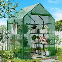 SPECILITE front view of greenhouse showing full entry and weather protection