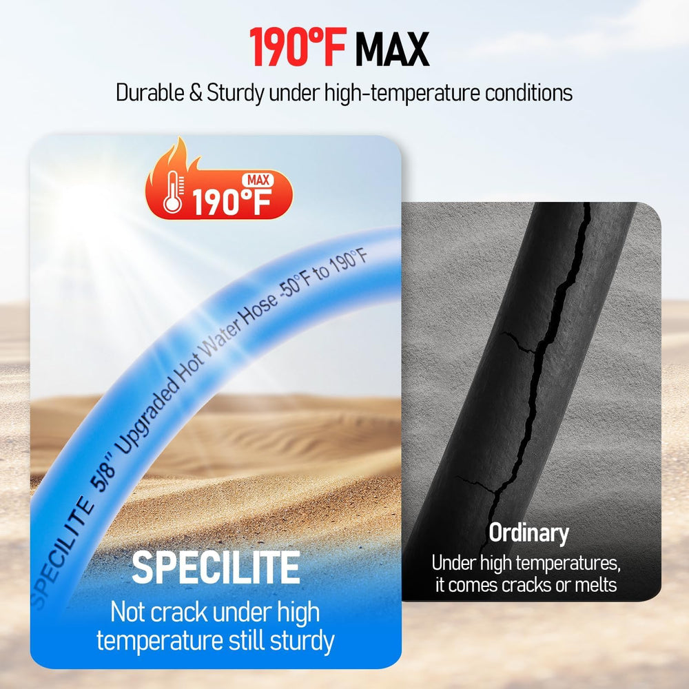 SPECILITE close-up of hose texture demonstrating heat and cold resistance benefit