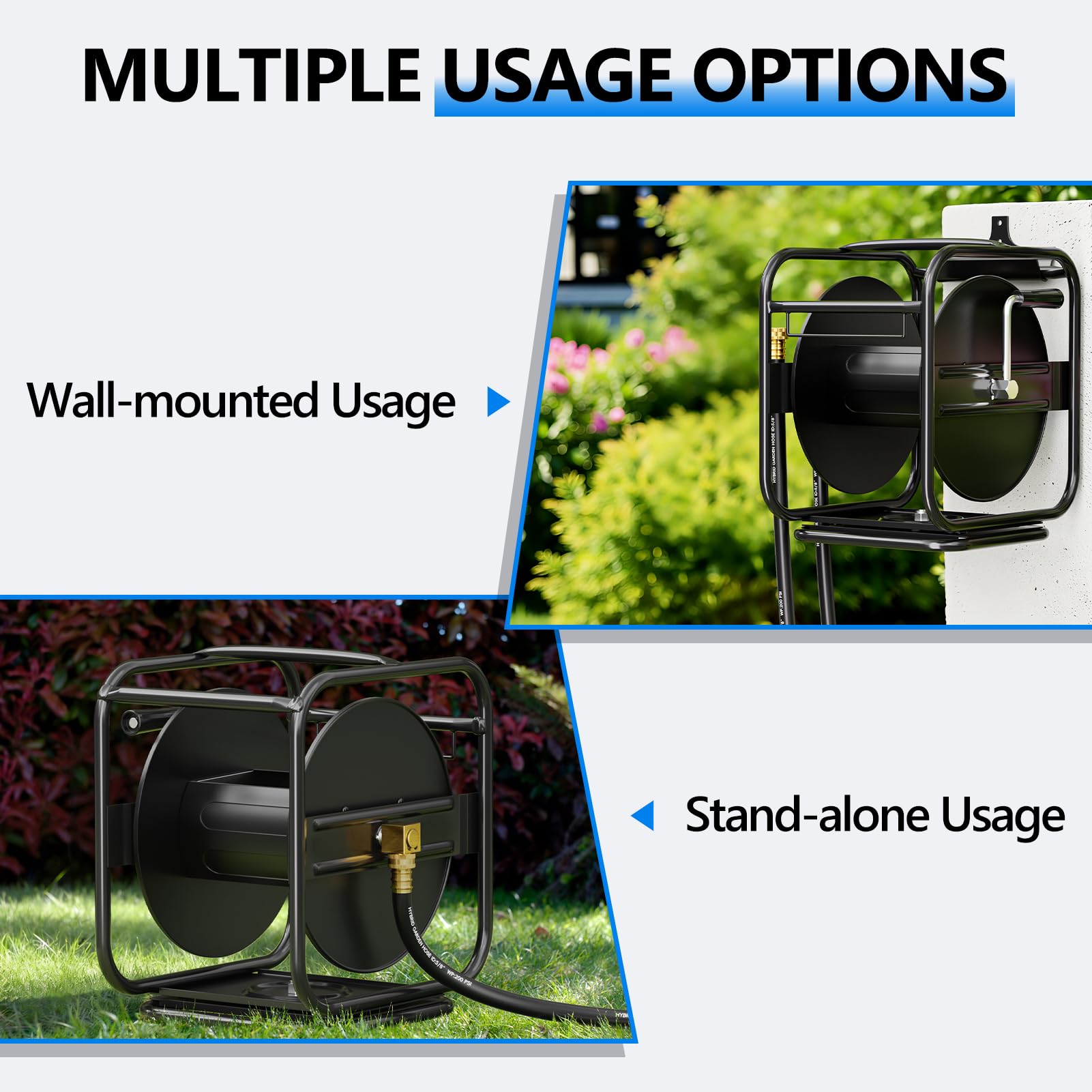 SPECILITE reel by flower beds illustrating tidy watering and convenience