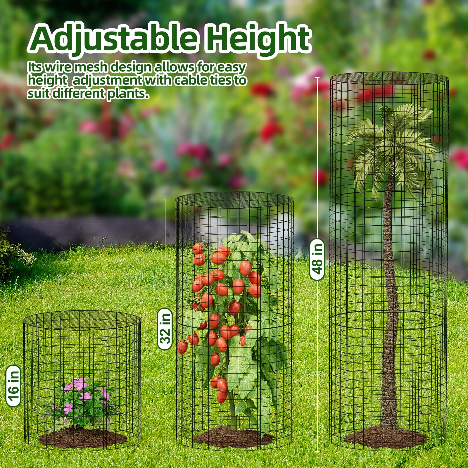 SPECILITE removable mesh cover shown protecting plant top and preventing bird damage