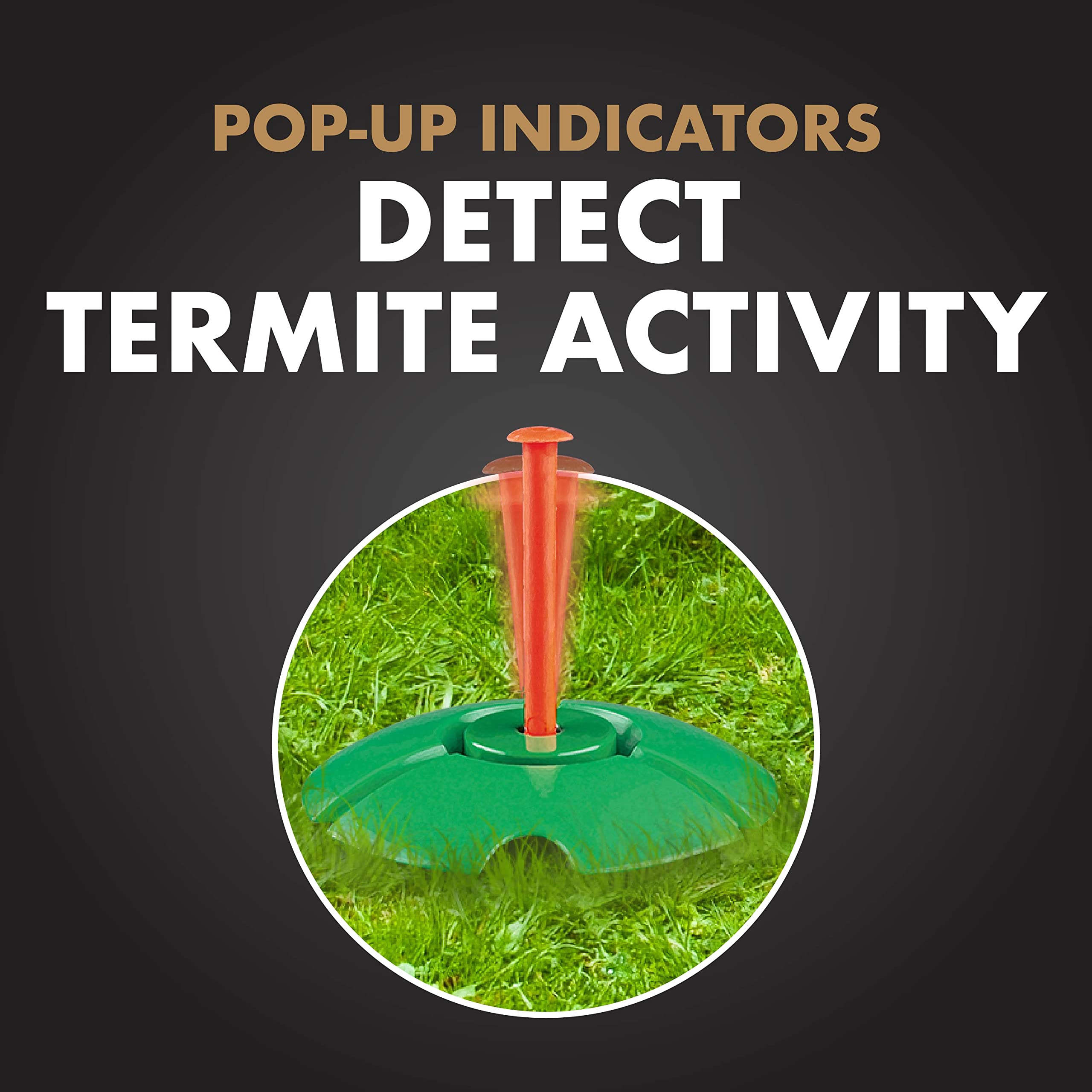 Spectracide stake placed under deck protecting moist wood areas