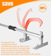 SPEED FORCE sharp hook tip detail gripping wood for secure log control