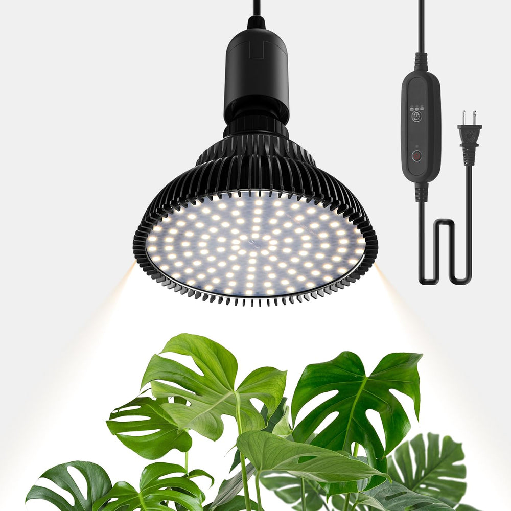 SpeePlant hanging grow light front view showing compact design and bright output