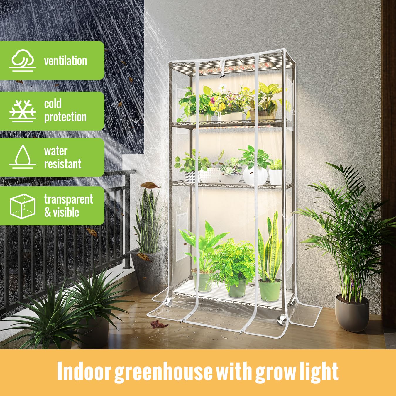 SpeePlant close-up of full-spectrum LED grow light delivering balanced plant light