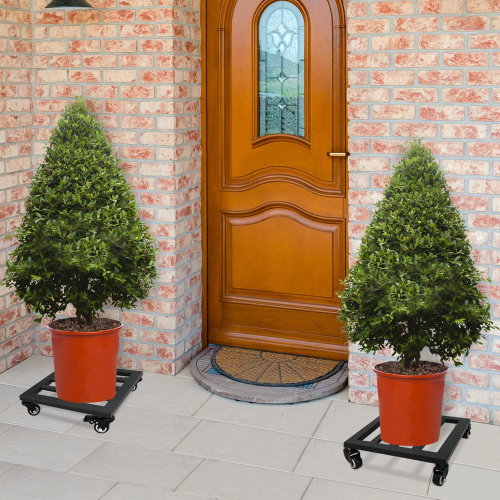 SPEETH size comparison with a standard planter on dolly showing fit and diagonal 16.5-inch capacity