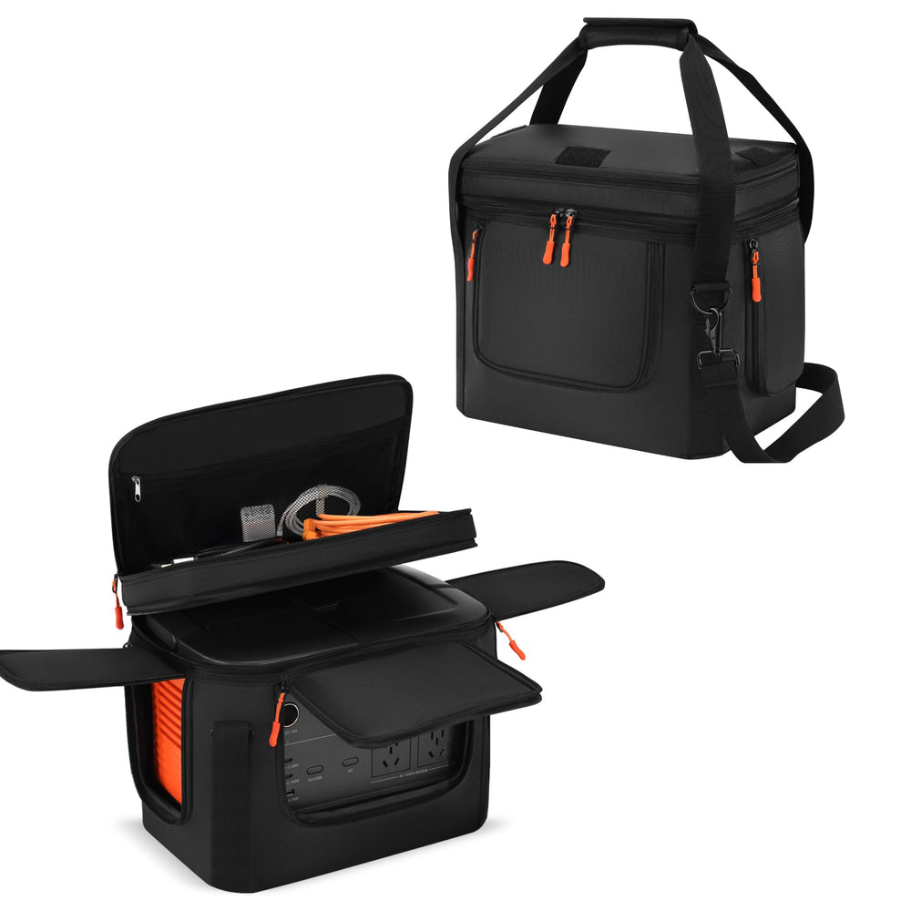 Speqerk front view showing bag with Jackery Explorer 1000 V2 protecting device