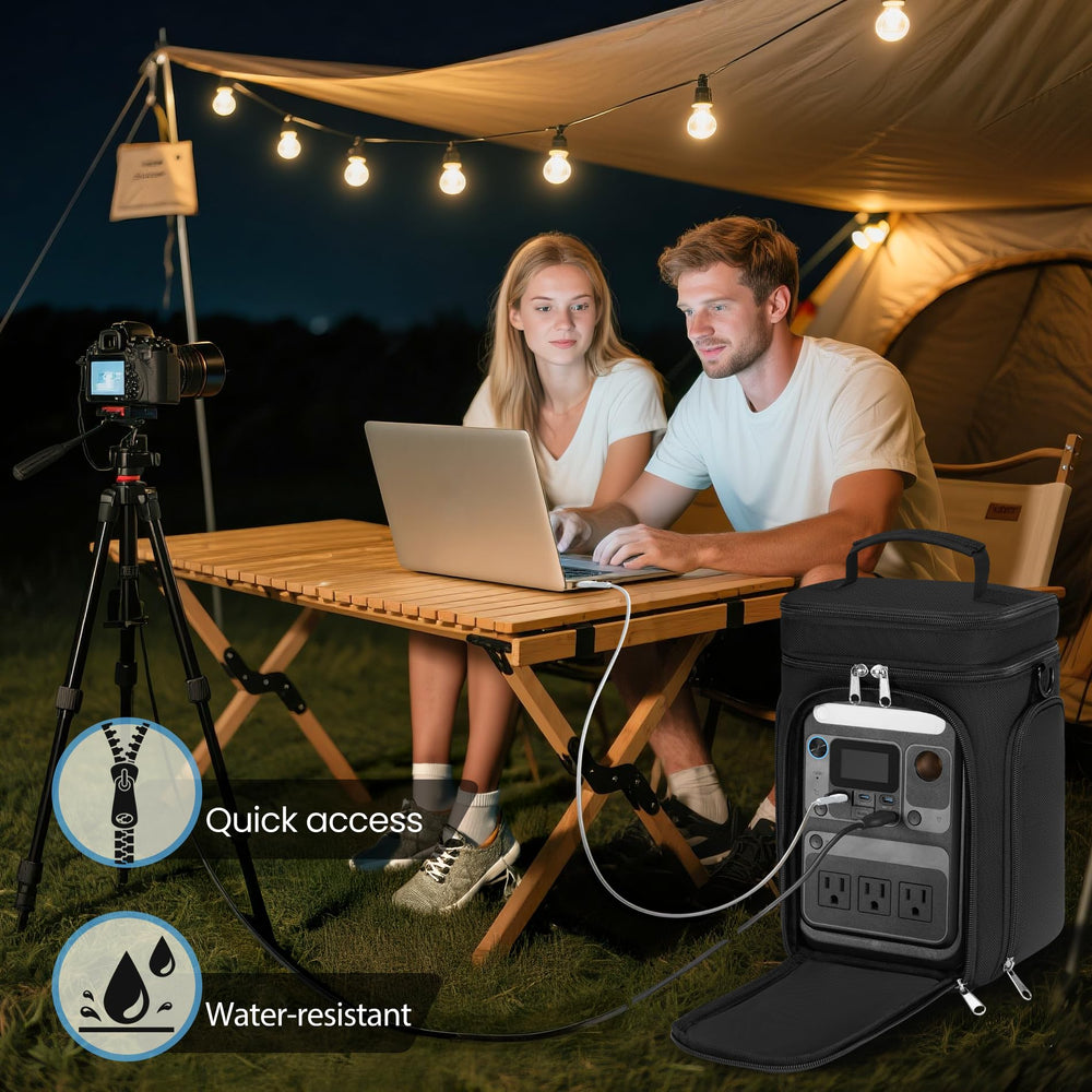 Speqerk bag in camping setting for easy transport and on-site power use