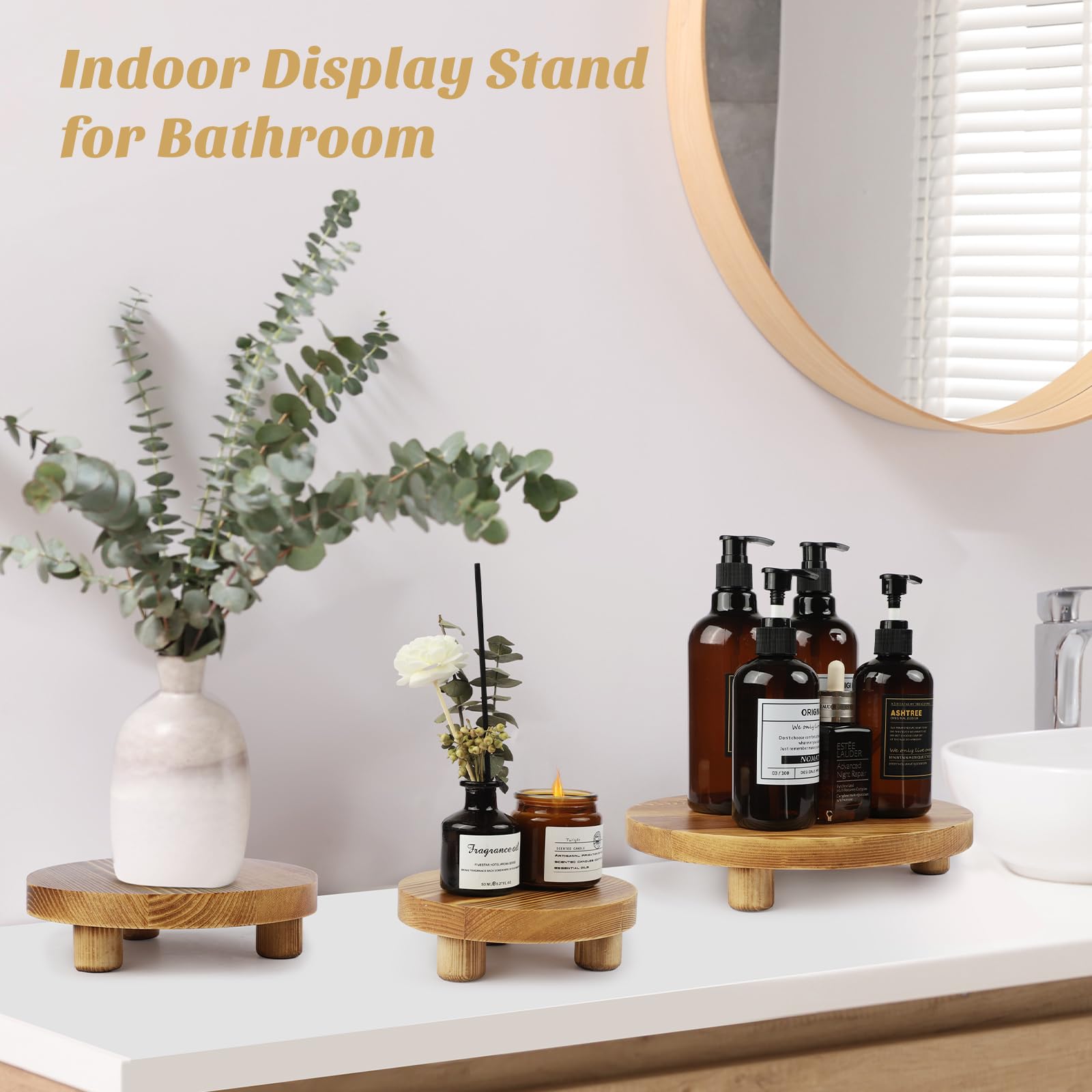 SPHOSWHP risers with plants on indoor shelf adding layered height