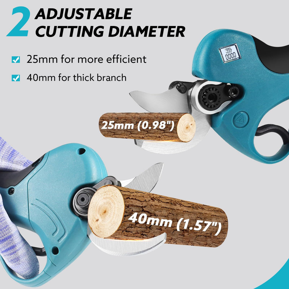 SPICIMOMO pruner in use cutting woody branch for efficient trimming