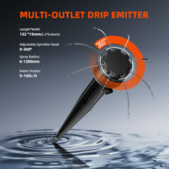 Spider Farmer adjustable drip emitter close-up showing precise flow control