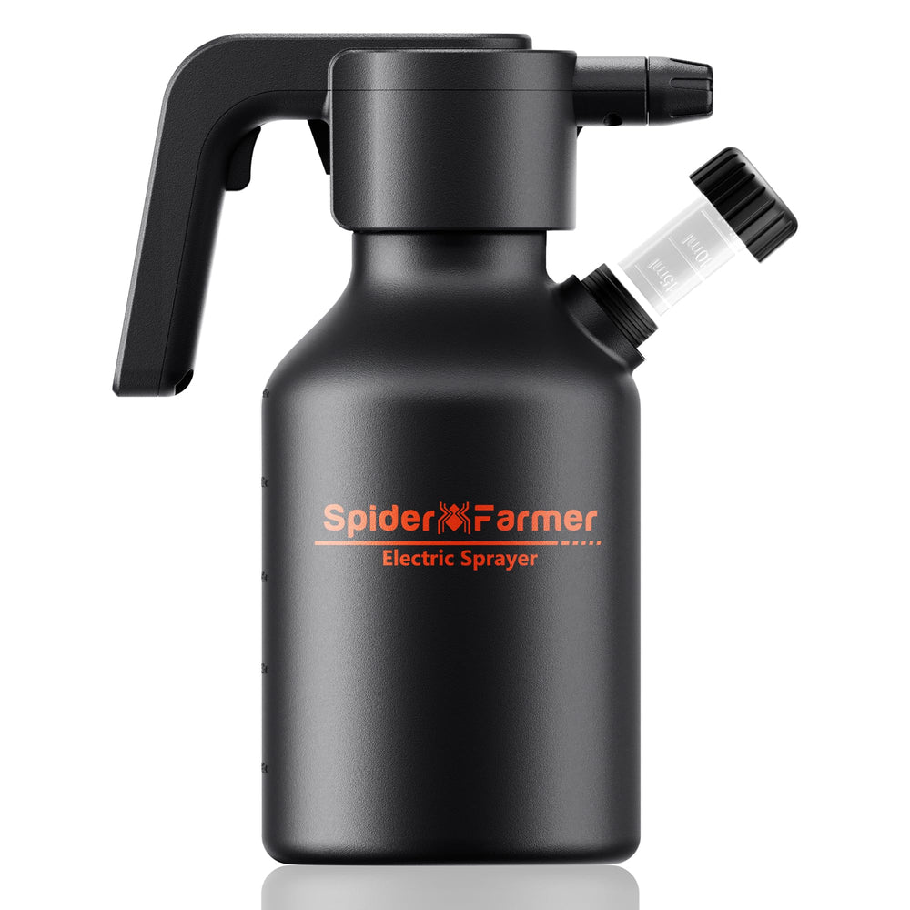Spider Farmer sprayer front packaging showing 0.5 gallon capacity and features