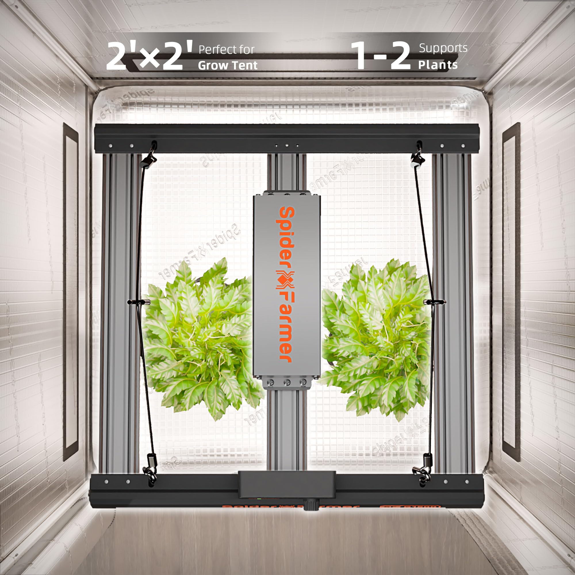 Spider Farmer G1500 connected in daisy-chain array showing scalable multi-unit control benefit