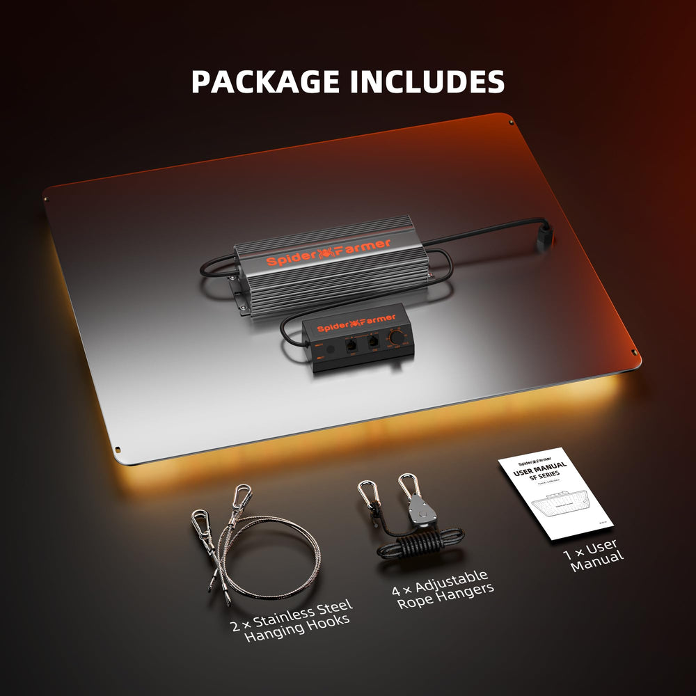 Spider Farmer SF4000 packaging and accessories indicating ready-to-use setup