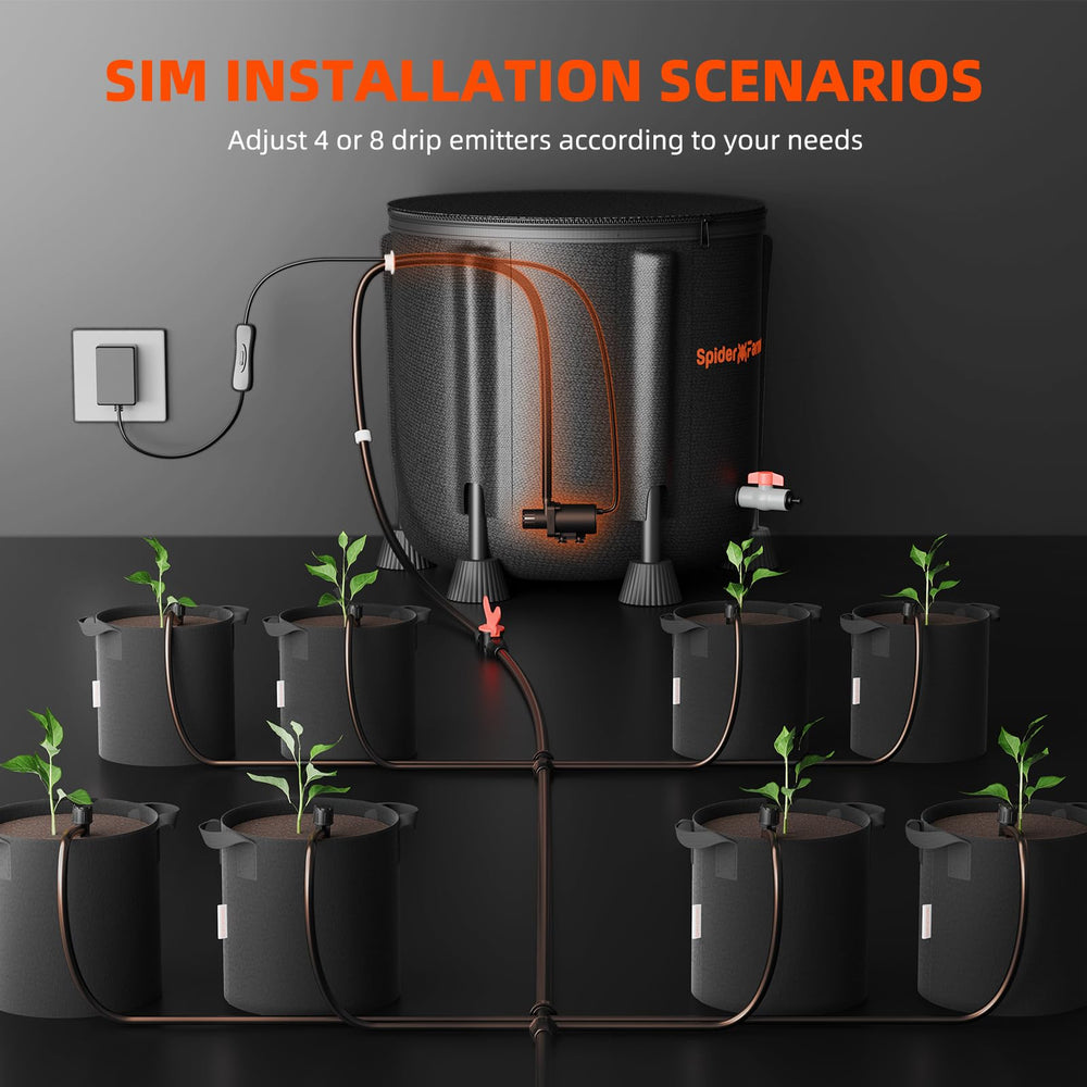 Spider Farmer tubing and connectors layout for flexible indoor routing