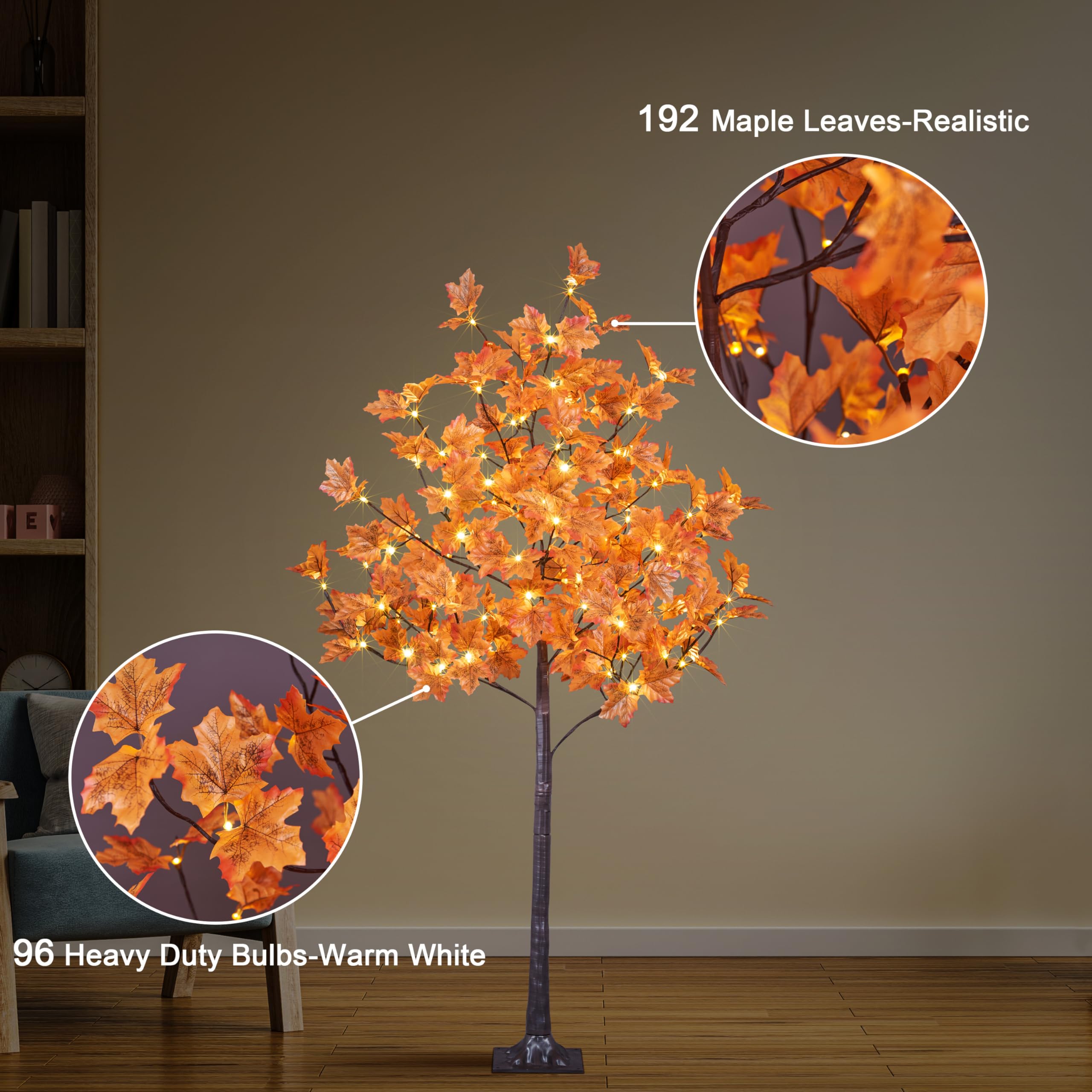 SPIRIT STAR CHRISTMAS CENTER tree staged in an indoor entryway to add autumn color and welcoming light