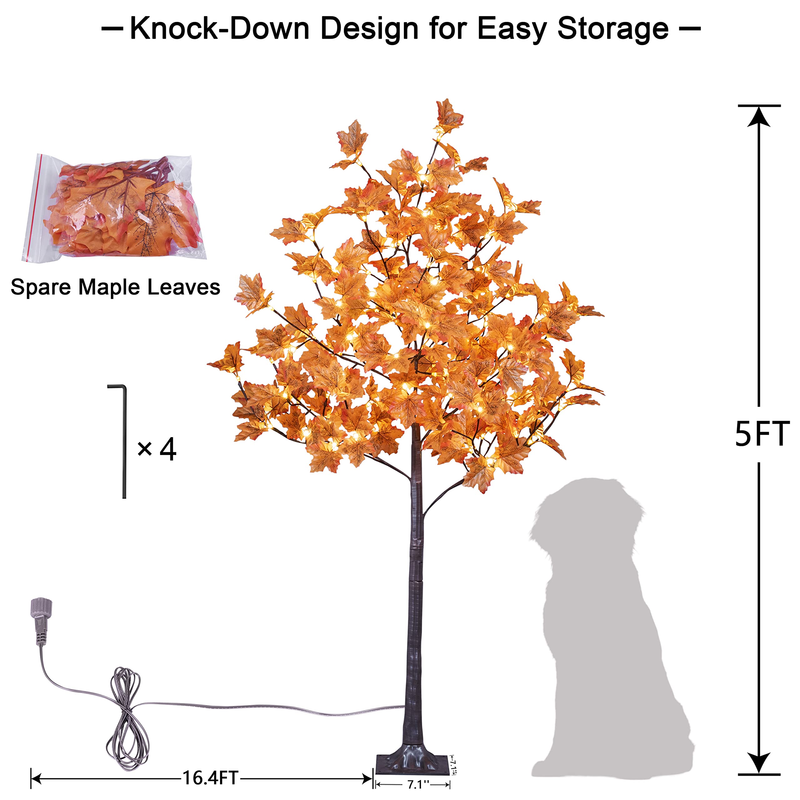 SPIRIT STAR CHRISTMAS CENTER next-to-chair for scale showing true 5 ft height and compact footprint