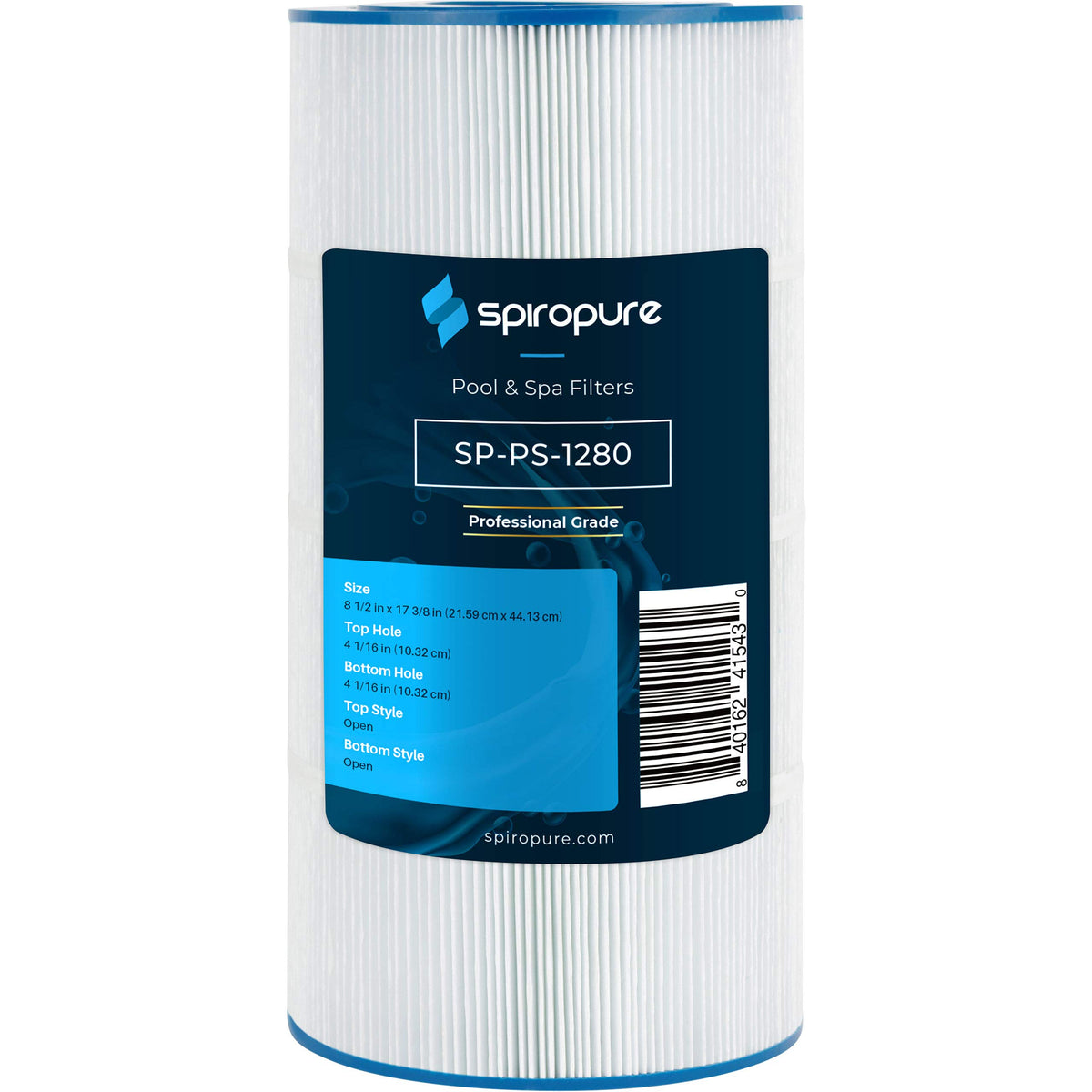 SpiroPure front view of replacement cartridge showing shape and ports for easy fit