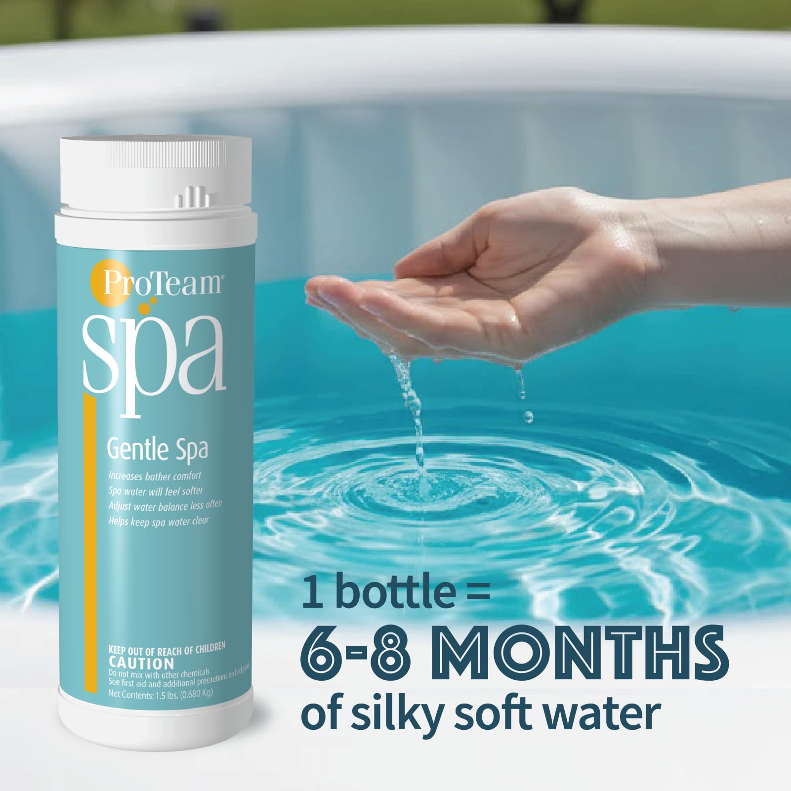 SplashWiz ProTeam Gentle Spa powder texture close up highlighting fast dissolving formula