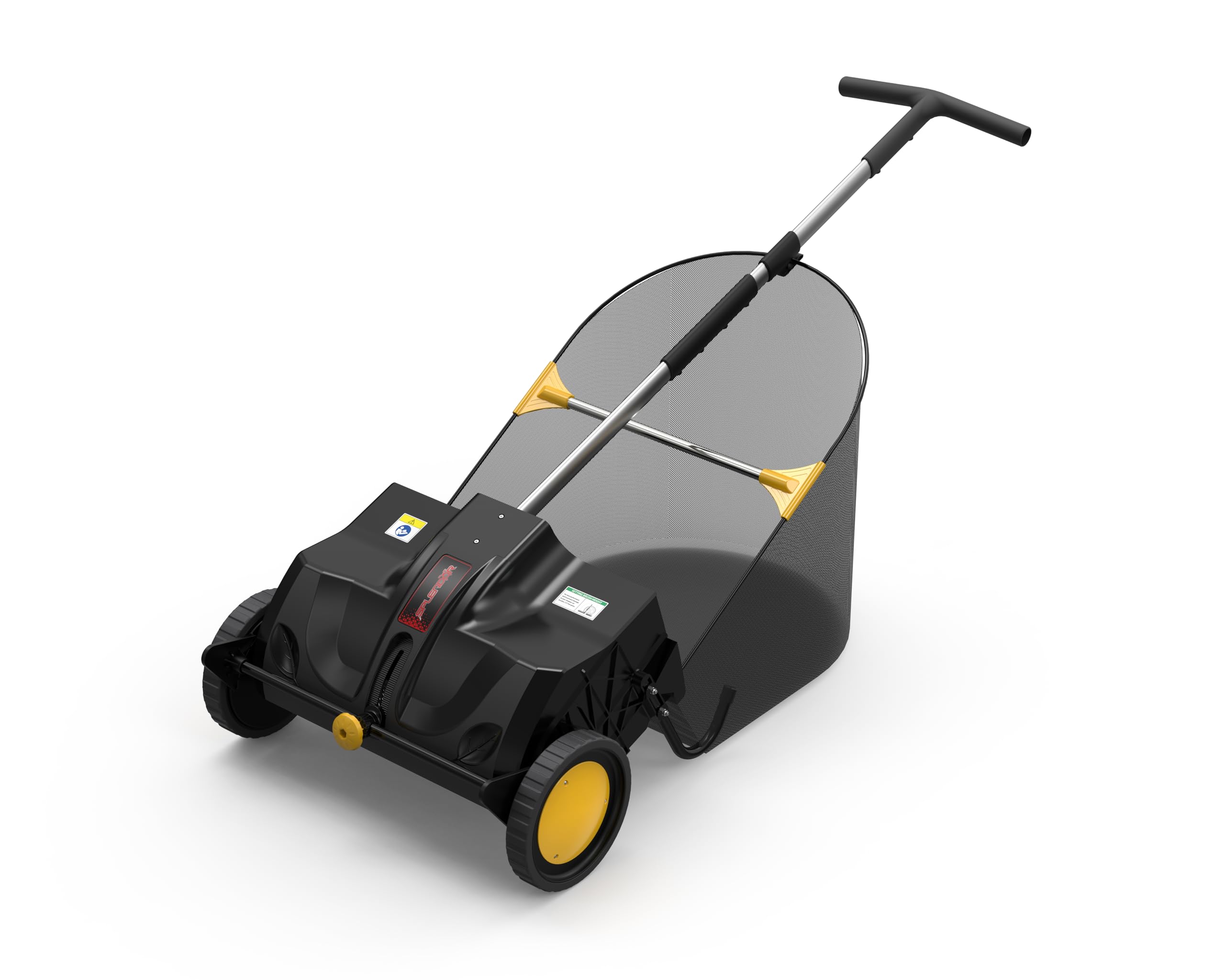 SPLENDOR close-up of brushes and wheels for efficient debris pickup