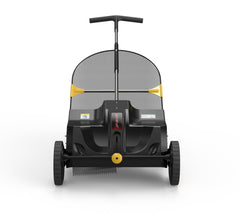 SPLENDOR front view showing full sweeper and compact storage benefit