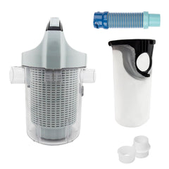 Splinova front view canister showing secure lid and compact inline design for easy maintenance