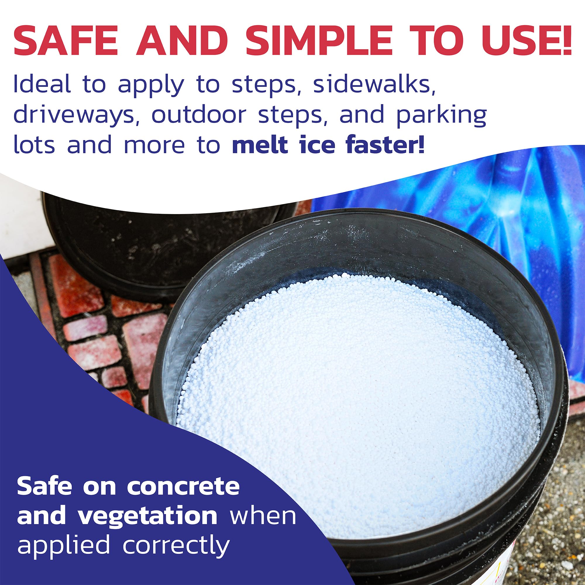 Open Split Open and Melt bag next to a handheld spreader for controlled application