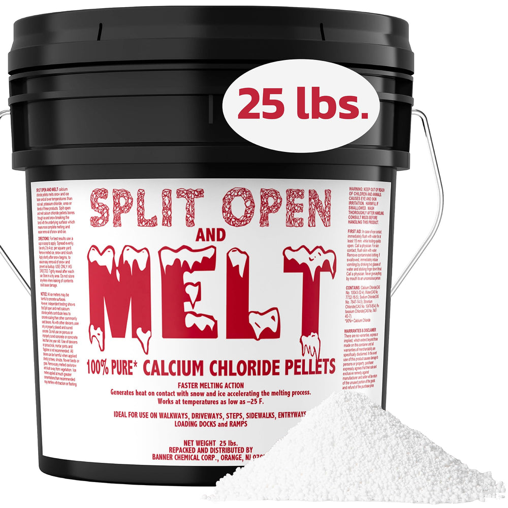 Split Open and Melt front-of-bag showing 25 lb label and benefits