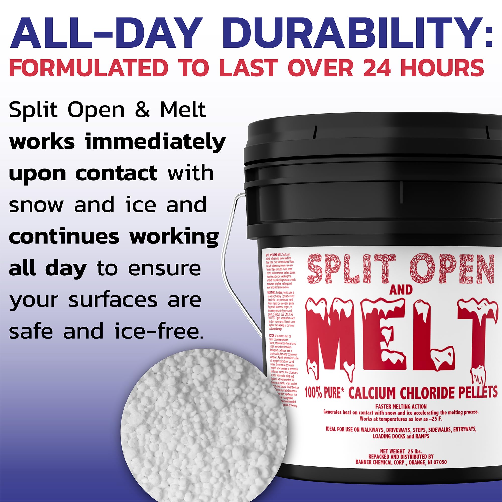 Split Open and Melt melting ice before and after comparison for faster results