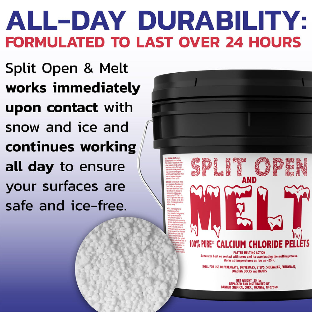 Split Open and Melt melting ice before and after comparison for faster results