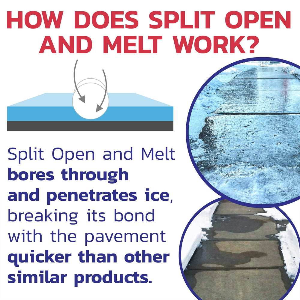 Split Open and Melt bag with a tape measure to show 25 lb scale and coverage