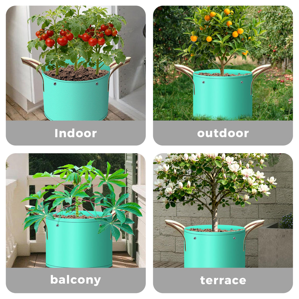 SPONDWILD balcony setup with multiple bags demonstrating space-saving gardening
