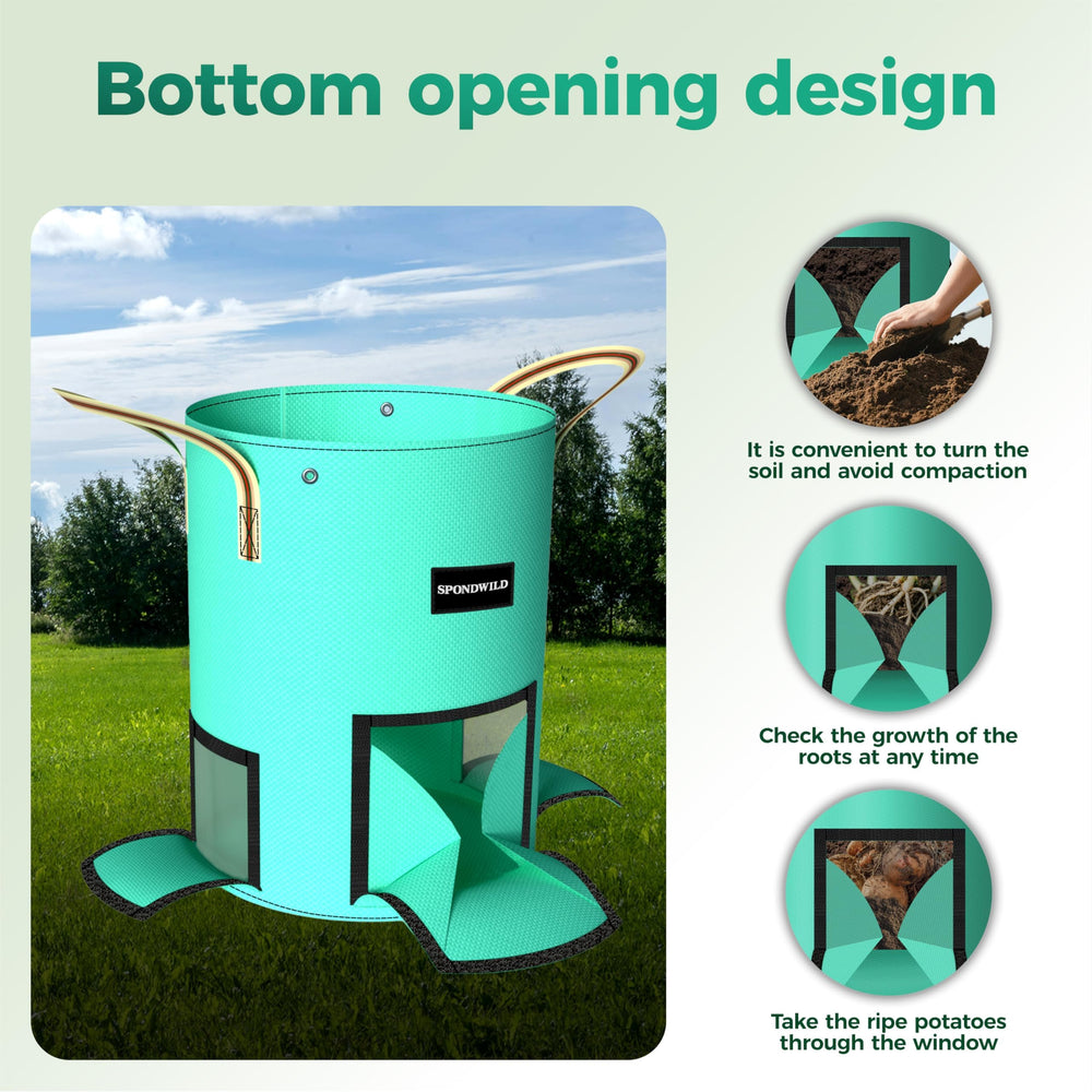 SPONDWILD reinforced double-stitched handle detail for safe lifting and moving filled bags