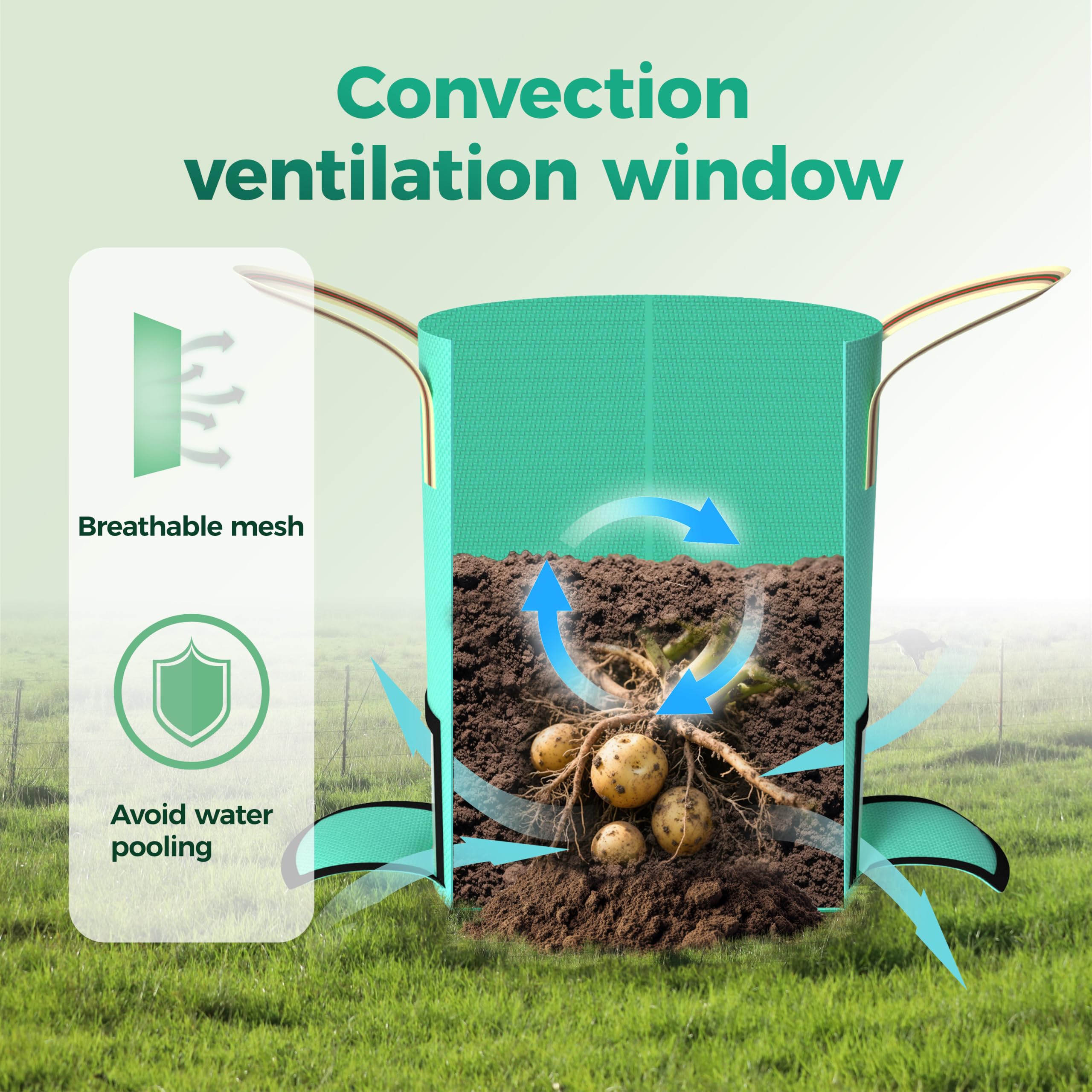 SPONDWILD harvest window opened to show easy root vegetable access and minimal disturbance
